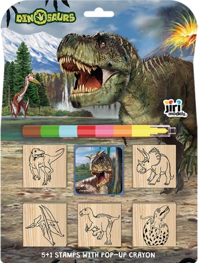 Sellos 5+1 con crayón de cera Dinosaurios