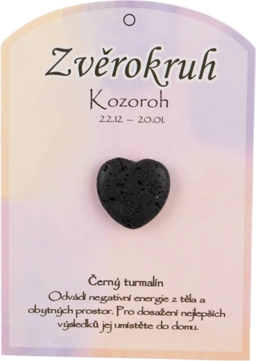 Turmalina negra (schorl) – corazón pulido, talismán para el signo de Capricornio