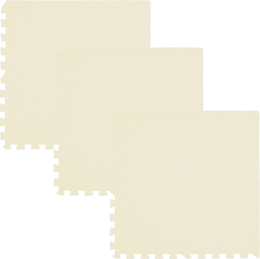 Suave esterilla de espuma HUMBI 180 × 60 cm, rompecabezas grandes impermeables, color crema, 3 uds