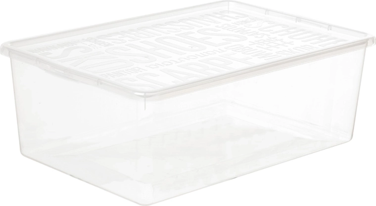 Caja para zapatos con tapa 9,5 l transparente