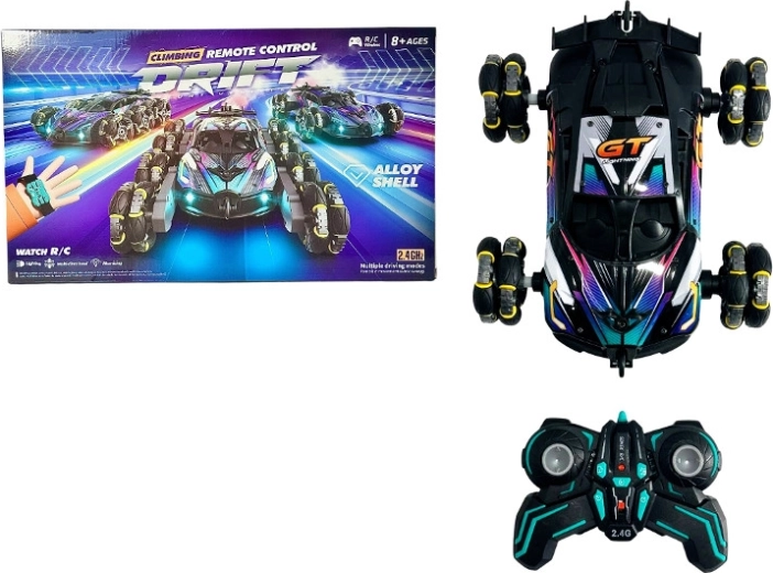 Coche deportivo RC acrobático con efecto de humo, luces y sonido