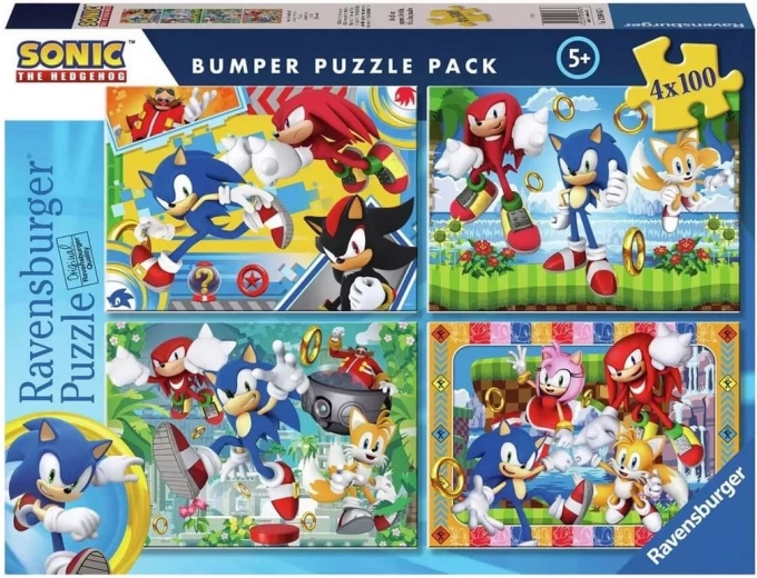 Puzzle Ravensburger Sonic el Erizo 4x100 piezas