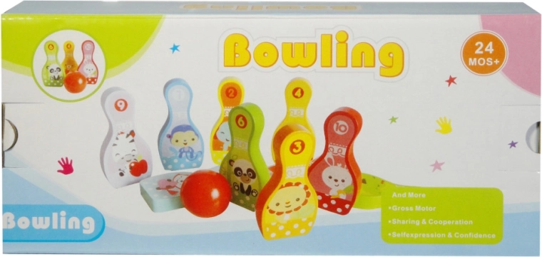 Set de bolos de madera para niños