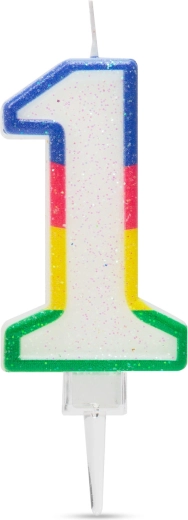Vela para tarta con forma del número 1