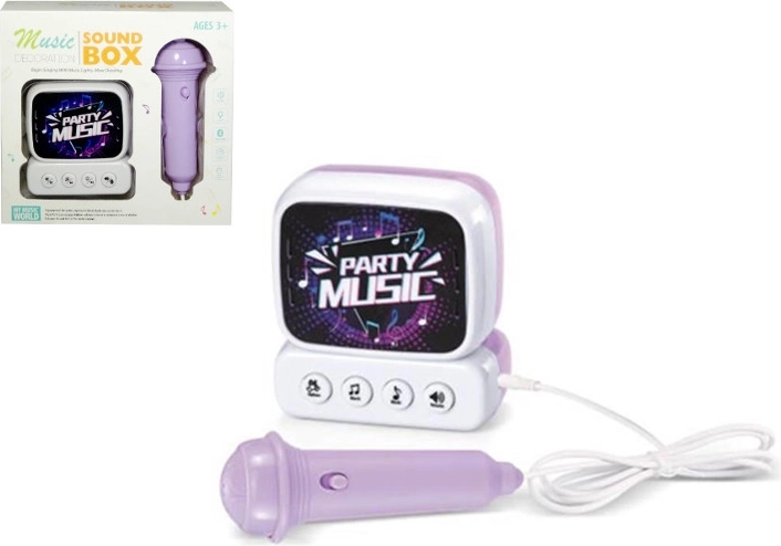 Mini sound box musical con micrófono para niños
