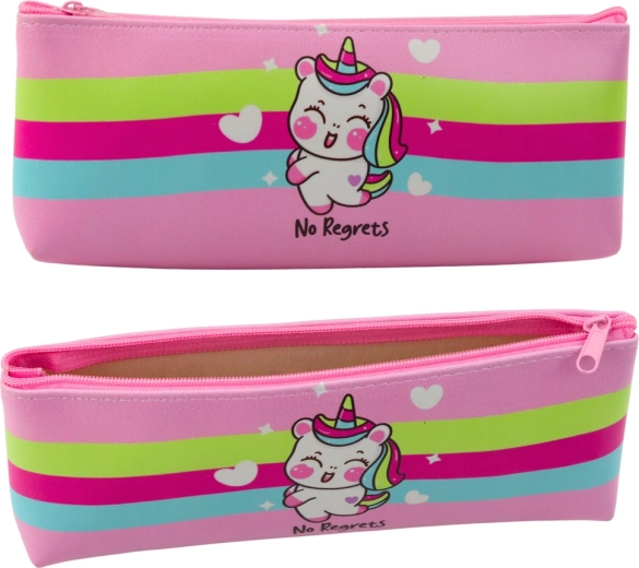 Estuche escolar con unicornio en color rosa pastel