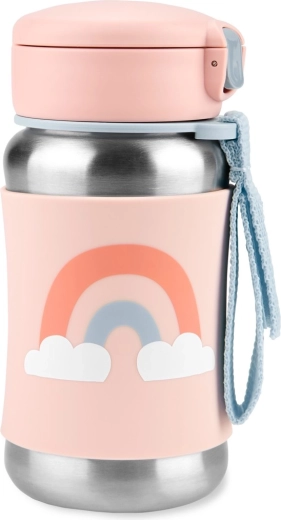 Skip Hop Spark Style botella de acero inoxidable con pajita arcoíris 350 ml