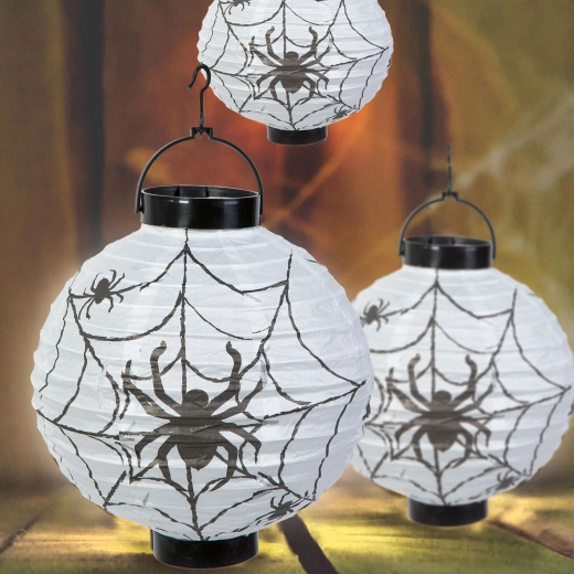Farolillo LED con motivo de telaraña, 20 cm