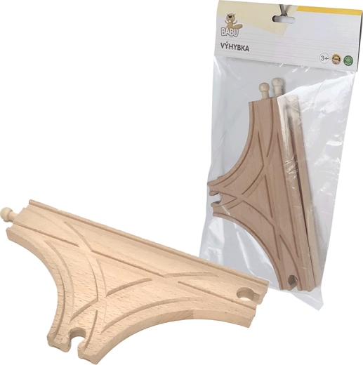 Vía de madera Babu en T, 21,5 cm, 2 uds
