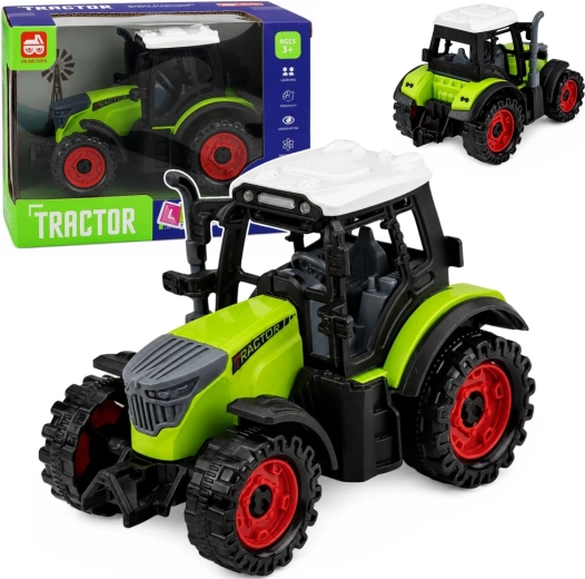 Tractor agrícola verde con propulsión por fricción 15 cm - 1 unidad