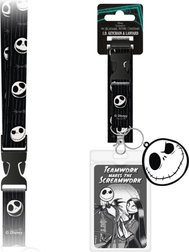 Cordón para el cuello de Nightmare Before Christmas con funda transparente