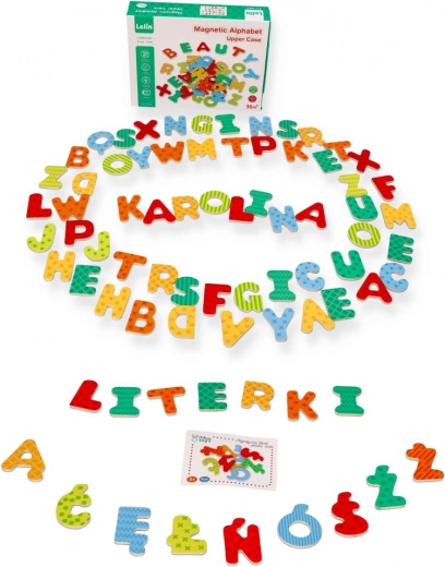 Letras magnéticas de madera con caracteres polacos