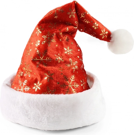 Gorro navideño con copos dorados