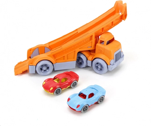 Green Toys camión de carga con 2 coches de carreras