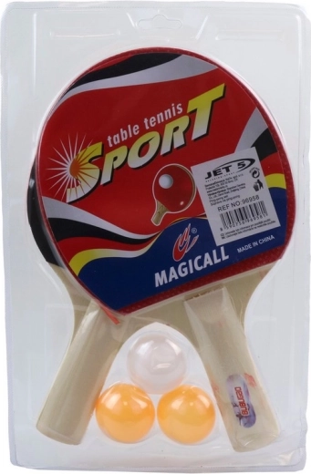 Set de tenis de mesa con 2 palas y 3 pelotas