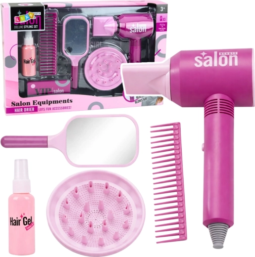 Set infantil de peluquería con secador, espejo y accesorios