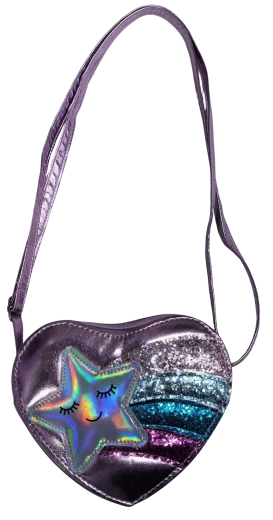 Bolso infantil rosa con corazón y estrella fugaz