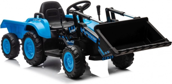 Tractor eléctrico infantil con pala azul