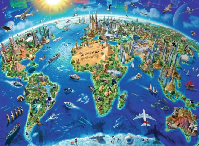 Puzzle Ravensburger mapa de monumentos del mundo XXL 300 piezas