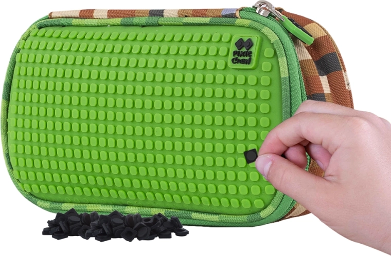 Estuche escolar PIXIE CREW verde para estudiantes con panel grande