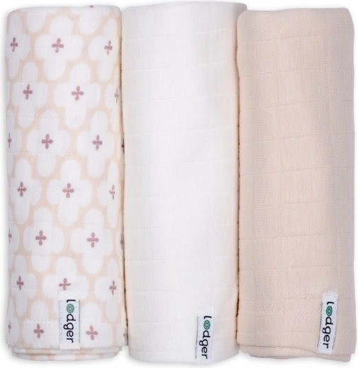 Lodger pañales de muselina de algodón Swaddler solid matcha powder, 70 x 70 cm (3 uds)