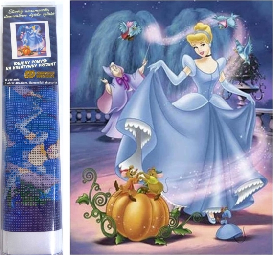 Pintura de diamantes Cenicienta 30 × 40 cm