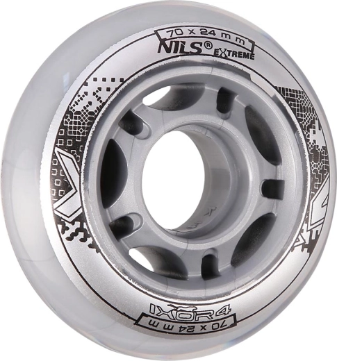 Ruedas para patines en línea NILS EXTREME PU 70 mm transparentes (4 uds)