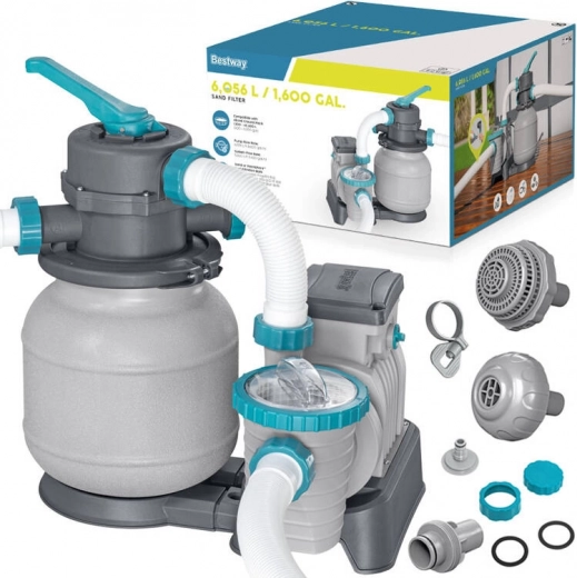 Filtración de arena para piscina Bestway con caudal de 5678 l/h