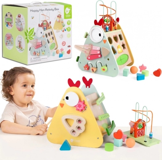 Cubo Montessori de madera 10 en 1 CLASSIC WORLD granja feliz XXL