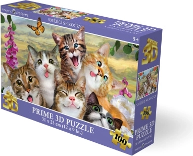 Puzle 3D de gatos sonrientes, 100 piezas