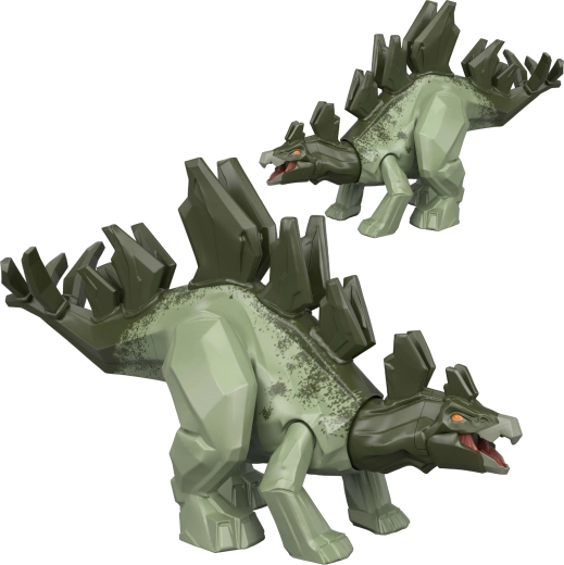 Mattel Jurassic World Mayhem Mix-Ups 2 en 1 estegosaurio – figura de dinosaurio