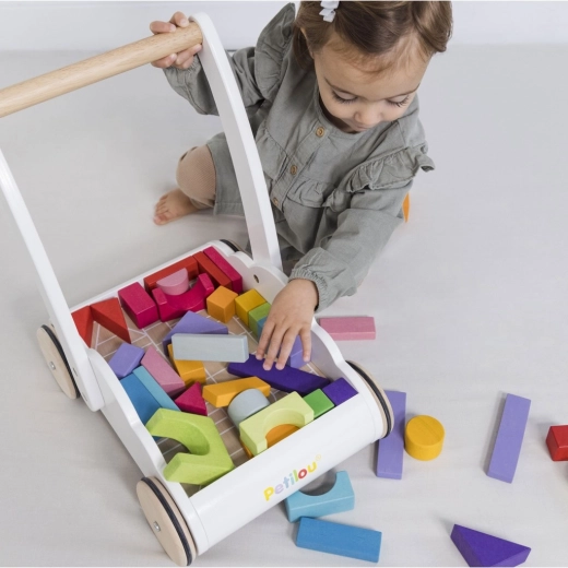 45 bloques de madera de colores del arcoíris