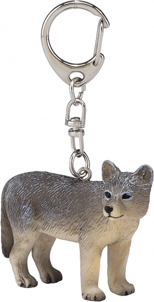 Llavero con figura de lobo