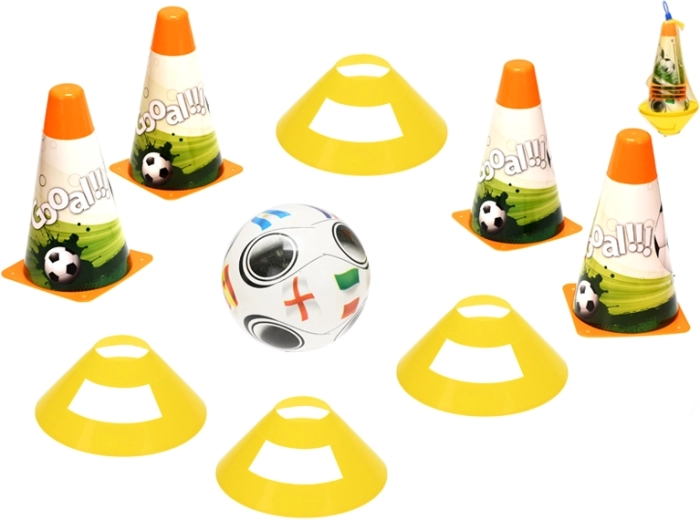 Set de entrenamiento de fútbol infantil con conos, marcadores y balón de 12 cm
