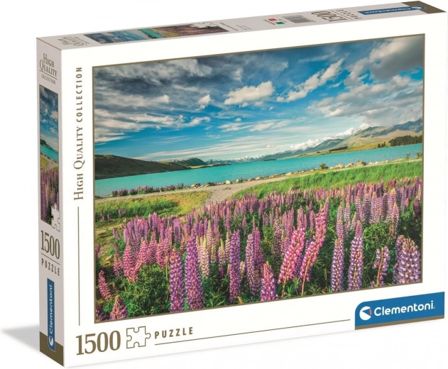 Puzzle Clementoni Lupinos junto al lago Tekapo de 1500 piezas