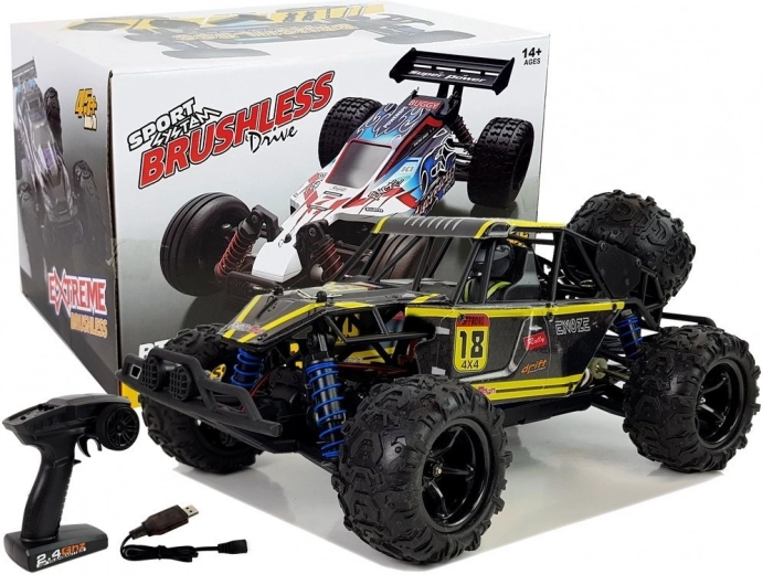 Buggy RC todoterreno 1:18 amarillo 4x4 hasta 45 km/h