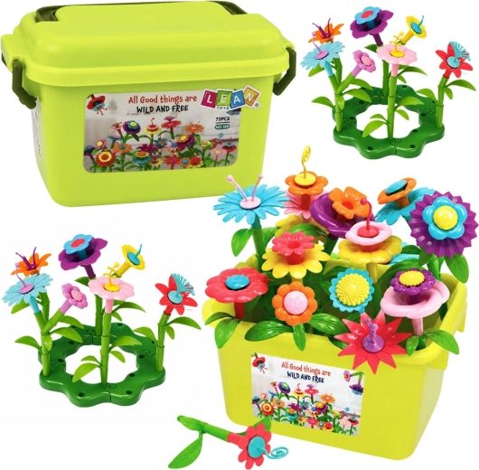 Lean Toys juego de construcción jardín de flores en caja (73 piezas)