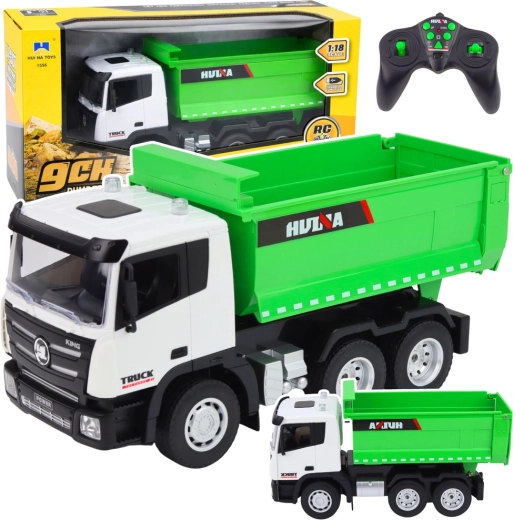 Camión volquete RC HUINA 1:18 verde