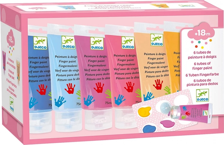 DJECO Pinturas de dedos en tubo 6x75 ml