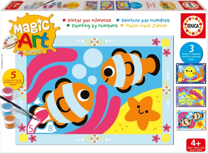 Pintar por números: mundo submarino EDUCA