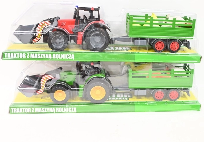 Tractor con cargador frontal y animalitos