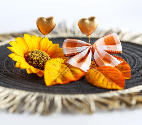 Set decorativo otoñal con hoja, 5 piezas