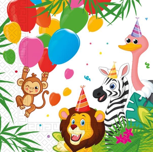 Servilletas de papel jungla 33 × 33 cm, 2 capas, 20 uds.