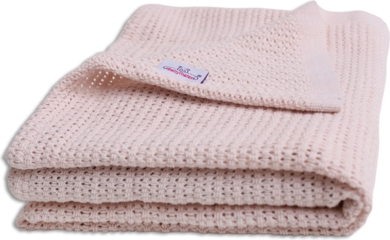 BabyMatex manta de algodón de punto Lili 75 × 100 cm color crema – rosa viejo, rosa empolvado
