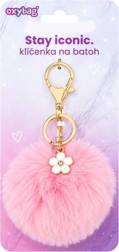 Llavero Fashion Oxybag con pompón rosa
