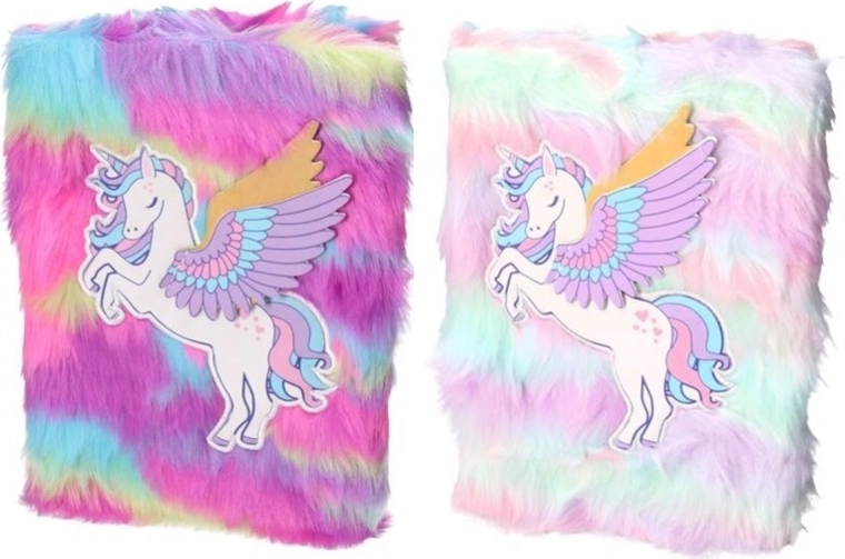 Diario de felpa unicornio 15 × 21 cm