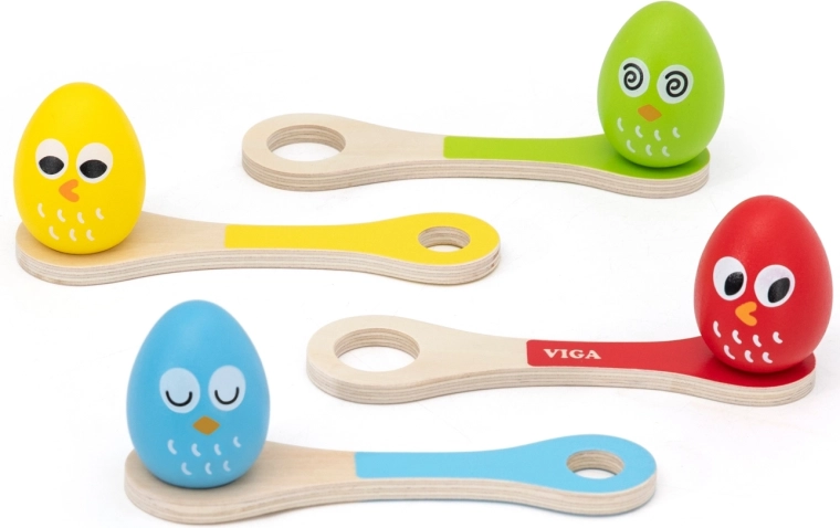 Juego de madera de huevos en cucharas Viga Toys