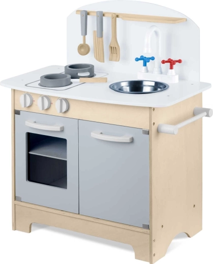 Cocinado realista con cocina y horno