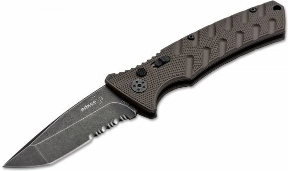 Cuchillo automático BÖKER PLUS Strike Tanto Coyote, stonewash, marrón