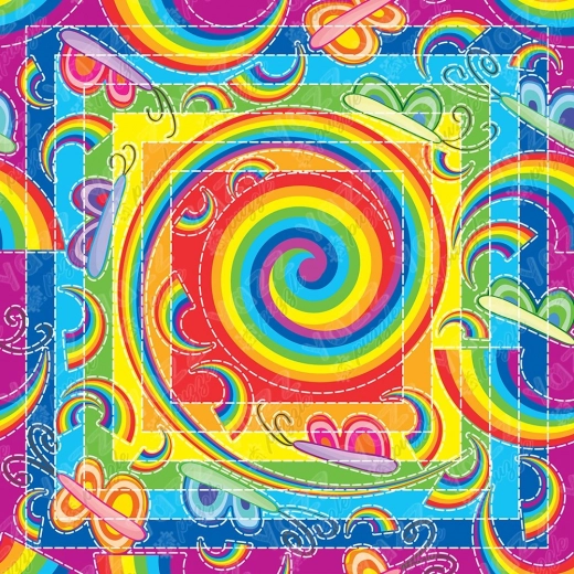 Puzzle de arcoíris y mariposas de 1023 piezas